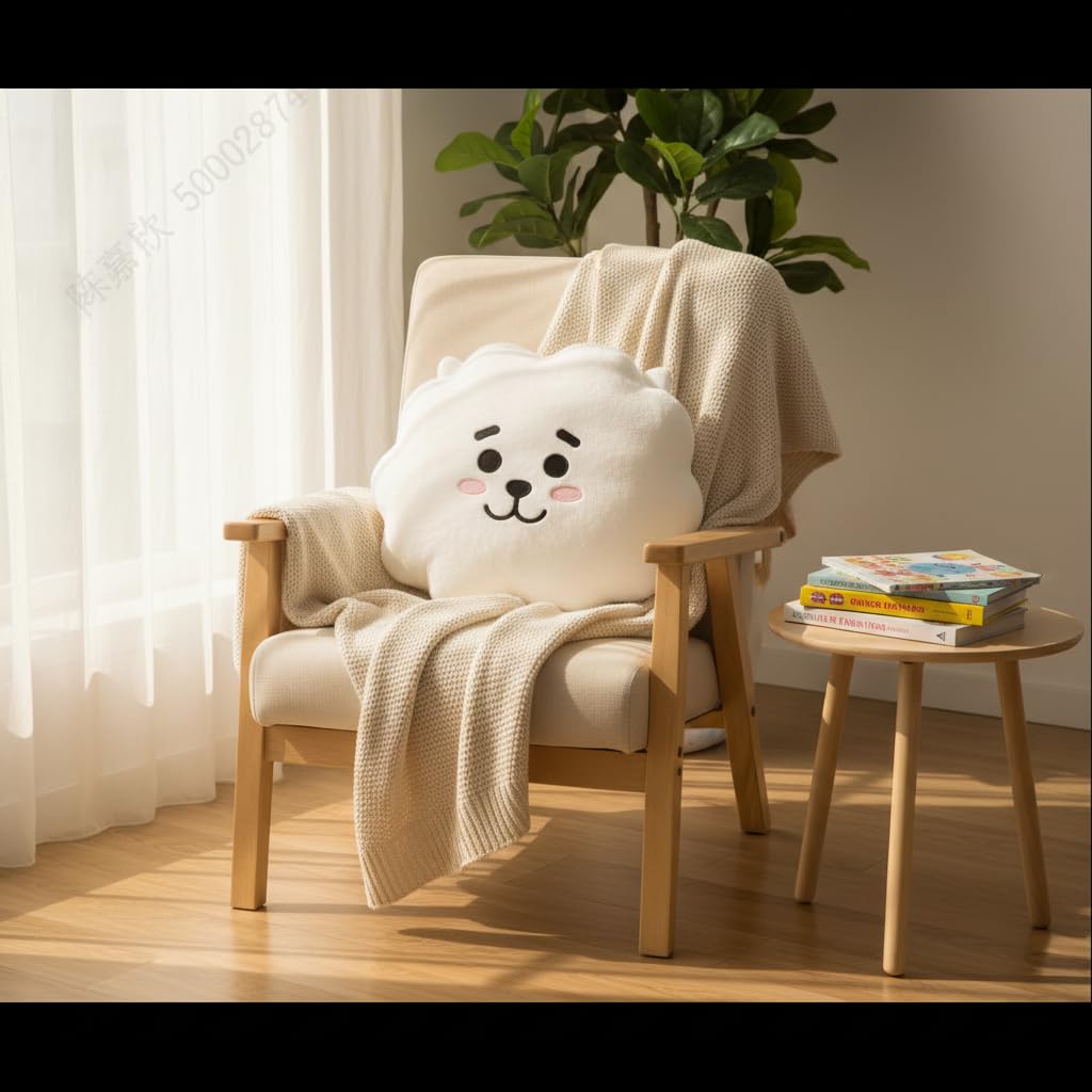 Snuggle in Warmth – RJ Plush Pillow 🤍BTS BT21 KPOP RJ SOFT PILLOW