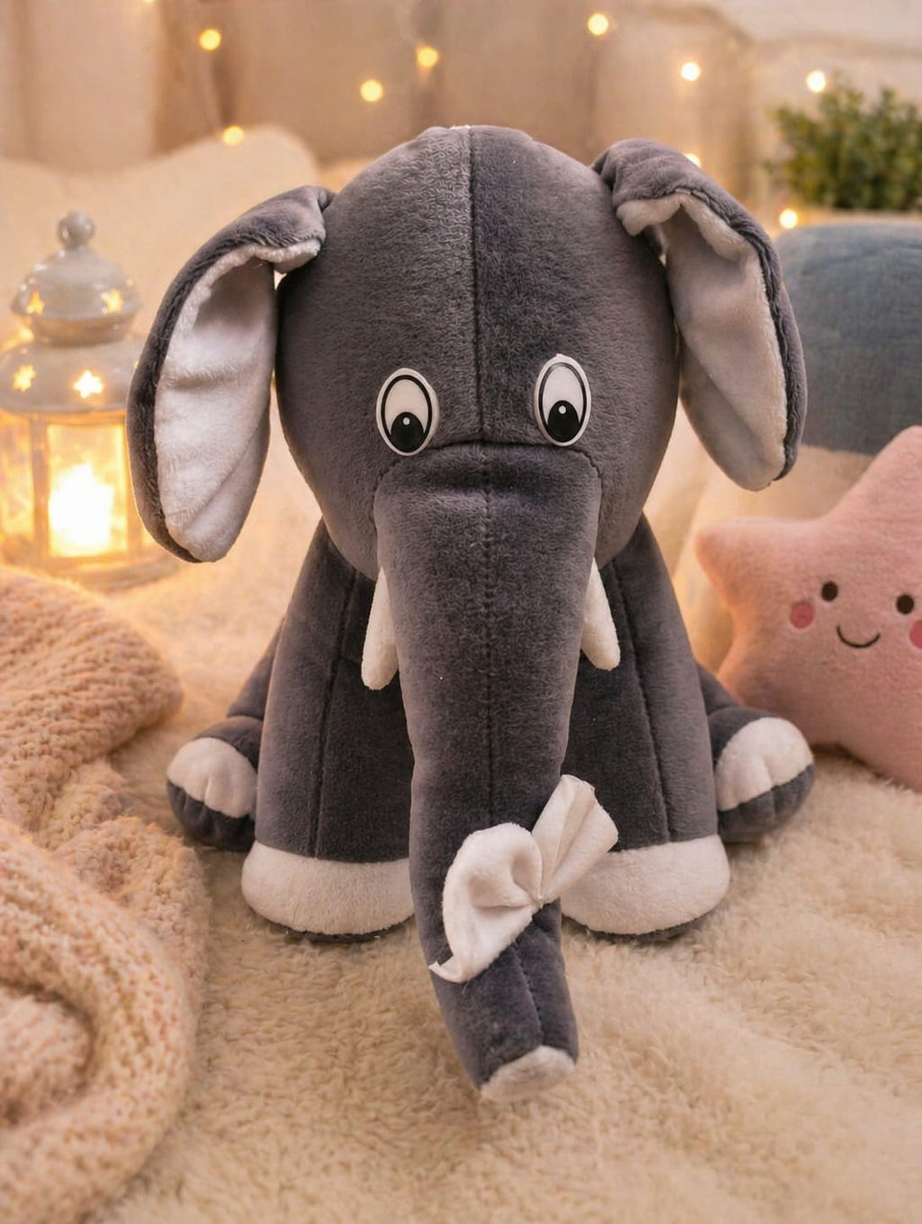 Super soft GREY SITTING ELEPHANT/Cute and adorable stuffed animal / soft toys for kids, special occasions & gifting